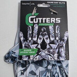 Cutters Football Super Sticky Grip Game Day Elite Receiver Gloves Youth L/XL NEW